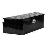 39 inch Aluminum Utility Trailer Tongue Tool Box 5 Bar Tread Trailer Tongue Box Waterproof Under Truck Storage for Pick Up Truck Bed, RV Trailer, ATV with Lock & Keys 38.8