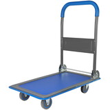 Upgraded Foldable Push Cart Dolly 330 lbs. Capacity Moving Platform Hand Truck Heavy Duty Space Saving Collapsible Swivel Push Handle Flat Bed Wagon P-W1239126270
