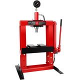 12-Ton Adjustable Benchtop Hydraulic Shop Press for Garage w/Stamping Plates & Pressure Gauge, Manual Hand Pump W1239P178651