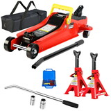 Floor Jack, 2 Ton Low Profile Floor Jack, 3t jack stand Tire Repair Kit L-Wrench Heavy Duty Steel Racing Floor Jack with Single Piston Quick Lift Pump, Floor Jack Lifting Range 3.3