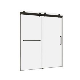 59"X76" Size 10mm Glass Matte Black Color with Double Door Modern Style Bathroom Shower Door W1240137580