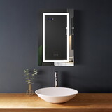 2032 Bathroom LED Mirror Anti- Fog Mirror with Button Medicine Cabinet W124067375