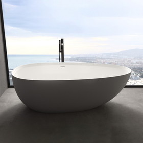 1800mm Solid Surface Stone Soaking Tub Bathroom Freestanding Bathtub for Adult