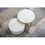 Modern Nesting MDF Coffee Table Set of 2, Round White End Table, Sintered Stone Appearance with Gold Finish Metal Base W1241119284