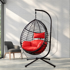 Swing Egg Chair With Stand, High-Quality 37.4x37.4x76.77 (Red) W124147723