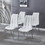 Modern Lattice Design Leatherette Dining Chair with Silver Metal Legs Set of 4 W124158784