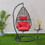 Patio PE Rattan Swing Chair with Stand and Leg Rest for Balcony, Courtyard W124182625