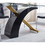 Rectangular Glass Top Dining Table, Modern Design Rectangular Room Table for Home (Black or White) W1241S00018