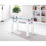 Tempered Glass Top Rectangular Double-Layer Console Table with MDF Legs W1241S00052