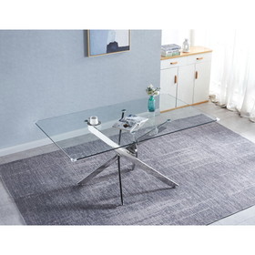 Rectangular Tempered Glass Dining Table, Dining Room Interior Design, For 6 People W1241S00106