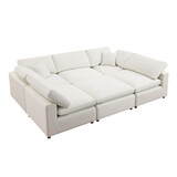 Modular Sectional Sofa Set, Self-customization Design Sofa, White