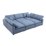 Modular Sectional Sofa Set, Self-customization Design Sofa, Blue