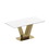 0.47" Thick Sintered Stone Composite Tempered Glass Top Dining Table with V-Shape Stainless Steel Base W1241S00246