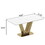 0.47" Thick Sintered Stone Composite Tempered Glass Top Dining Table with V-Shape Stainless Steel Base W1241S00246