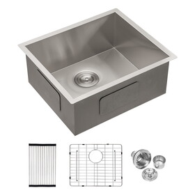 23 inch Undermount Sink - Single Bowl Stainless Steel Kitchen Sink 18 Gauge 9 inch Deep Kitchen Sink Basin W1243102440