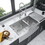 Double Bowl (60/40) Farmhouse Sink - 33"x21"x10" Stainless Steel Apron Front Kitchen Sink 16 Gauge with Two 10" Deep Basin W1243122100
