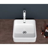 15x15 inch White Ceramic Square Vessel Bathroom Sink W1243124768