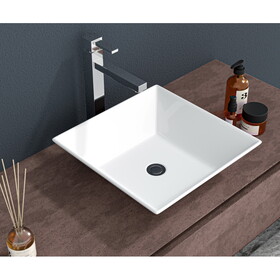 16x16 inch White Ceramic Square Vessel Bathroom Sink W1243124917