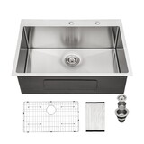 28x22x10 inch Kitchen Sink Drop in 16 Gauge Stainless Steel 28