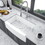 White Farmhouse Sink - 30 inch White Kitchen Sink Ceramic Arch Edge Apron Front Single Bowl Farm Kitchen Sinks W1243132014