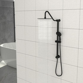 10 inch Shower System with 5 Function Rain Hand Shower, 26.3" Slide Bar Shower Head Combo, Matte Black