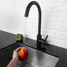 Kitchen Sink Faucet with Single Handles, Black W1243138889