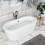 67"L x 31.5"W Acrylic Art Freestanding Alone White Soaking Bathtub with Brushed Nickel Overflow and Pop-up Drain W124343273