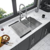 Stainless Steel Drop in Kitchen Sink - 25 inch Drop-in Topmount Sinks 16 Gauge R10 Tight Radius Deep Single Bowl 25