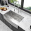 33 Brushed Nickel Farmhouse Sink - 33 inch Kitchen Sink Stainless Steel 16 gauge Apron Front Kitchen Sink W124370788