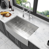 30 Farmhouse Sink - 30 inch Kitchen Sink Stainless Steel 18 Gauge Apron Front Kitchen Sink W124371003