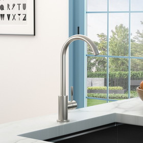 Single Handle Kitchen Faucet, Brushed Nickel Stainless Steel Kitchen Sink Faucet, Faucet for Kitchen Sink W124372171