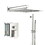 12" Rain Shower Head Systems,with 26.18 inch Adjustable Angle Slide Bar,Brushed Nickel,Wall Mounted shower W124382456