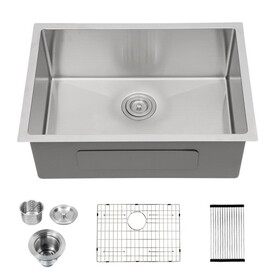 26 inch Undermount Sink - 26"x18"x9" Undermount Stainless Steel Kitchen Sink 18 Gauge 9 inch Deep Single Bowl Kitchen Sink Basin W1243P147986