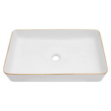 24x14 inch White Ceramic Rectangular Vessel Bathroom Sink W1243P168284