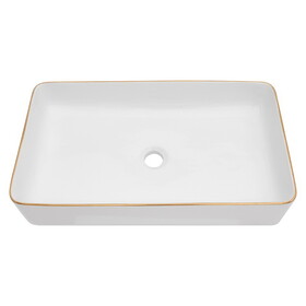 24x14 inch White Ceramic Rectangular Vessel Bathroom Sink W1243P168284