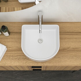 15.69"x13.69" White Ceramic Vessel Bathroom Sink P-W1243P197783