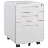 3 Drawer Mobile File Cabinet Under Desk Office,Simple Style Versatile Storage Cabinet for Legal/Letter/A4 Files, 5 Wheel Design Anti-Tilting Cold Rolled Steel Waterproof Black W124782438