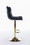 Set of 2 Bar Stools,with Chrome Footrest and Base Swivel Height Adjustable Mechanical Lifting Velvet + Golden Leg Simple Bar Stoo,black W124983609