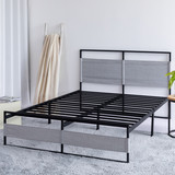 V1 Metal Bed Frame 14 inch Twin Size with Headboard and Footboard, Mattress Platform with 12 inch Storage Space W125343543