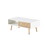 41.34" Rattan Coffee table, sliding door for storage, solid wood legs, Modern table for living room,White W1265107718