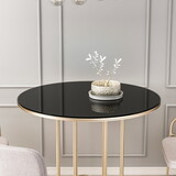36 inch Round Tempered Glass Table Top Black Glass 1/4