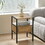 15.75" Rattan End table with drawer, Modern nightstand, metal legs,side table for living room, bedroom,natural(1 pc) W1265121750