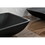 Matte Shell Glass Rectangular Vessel Bathroom Sink in Black with Faucet and Pop-Up Drain in Matte Black W1272103512