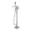 Freestanding Bathtub Faucet Tub Filler Brushed Nickel Floor Mount Bathroom Faucets Brass Single Handle with Hand Shower W127257915