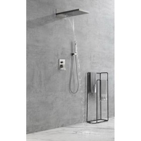 Shower System, Waterfall Rainfall Shower Head with Handheld, Shower Faucet Set for Bathroom Wall Mounted