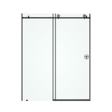 60 in. W x 76 in. Hsliding Frameless Shower Door in Matte Black with Clear Glass