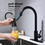 Single Handle High Arc Brushed Nickel Pull Out Kitchen Faucet, Single Level Stainless Steel Kitchen Sink Faucets with Pull Down Sprayer W127264937