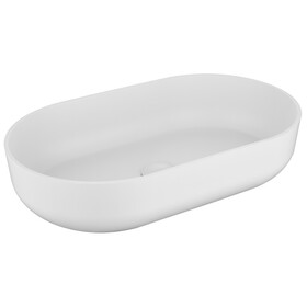 24*14*5.5 Modern Oval 24"x14" White Above Bathroom Vessel Sink, Bathroom Sink for Lavatory Vanity Cabinet
