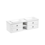 72 in. W x 23 in. D x21 in. H Double Bath Vanity in with White Carrara Top with White Sink