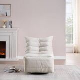 Lazy Chair, Rotatable Lounge with a Side Pocket, Leisure Upholstered Sofa Chair, Reading Chair for Small Space